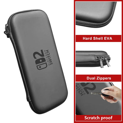 for 2025 Switch 2 Slim Travel Carrying Case Accessories, Waterproof EVA Hard Shell Protective Storage Hand Bag NS 2