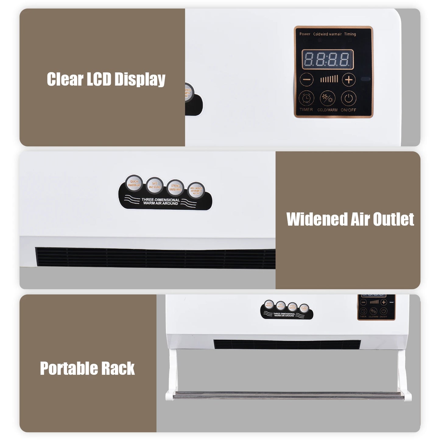 2 in 1 Portable Air Conditioner Electric Heater for Room Heating Cooling Fan with Remote Control and Timing Function Simple A/C