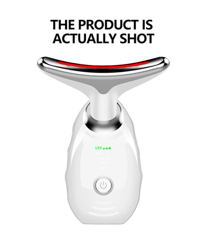 LED Photo Therapy Neck Massager EMS Hot Facial Skin Tightening Beauty Instrument Micro Current  Rejuvenation Instrument