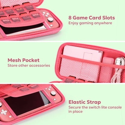 NS Switch Lite Travel Case 14 in 1 Portable Storage Bag with Protective Switch Console Game Accessories