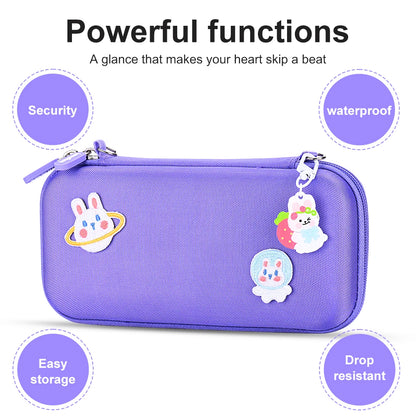 Switch Carrying Case for NS Switch Lite Portable Travel Game Storage Case with Embroidery Stickers DIY Unique Game Bag