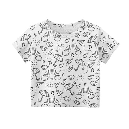 Children's Pajama Party DIY Graffiti Simple Drawing Home Clothes Colorable Two Piece Pajama Set Kids DIY Coloring Clothing