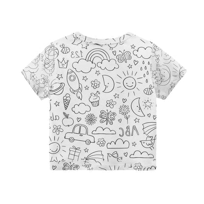 Children's Pajama Party DIY Graffiti Simple Drawing Home Clothes Colorable Two Piece Pajama Set Kids DIY Coloring Clothing