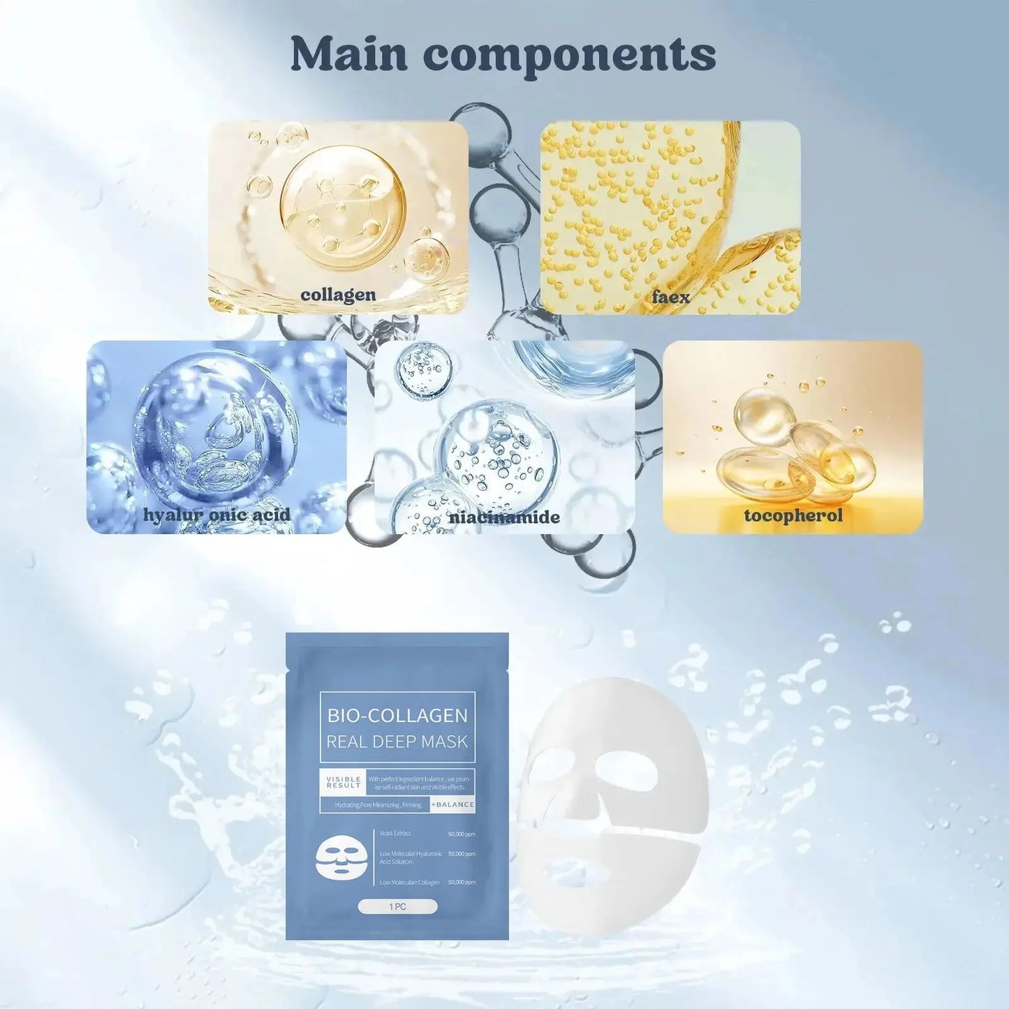 Collagen mask Anti-wrinkle fading Facial thin line lifting skin anti-aging Korean cosmetics