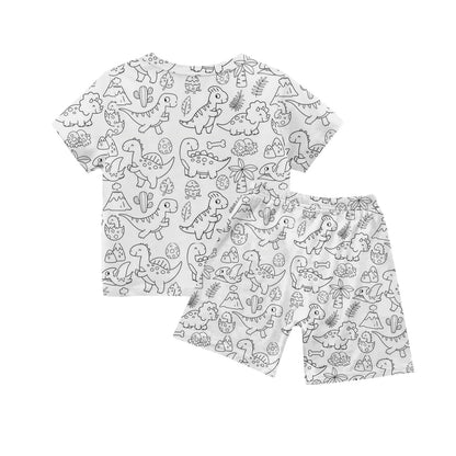 Children's Pajama Party DIY Graffiti Simple Drawing Home Clothes Colorable Two Piece Pajama Set Kids DIY Coloring Clothing