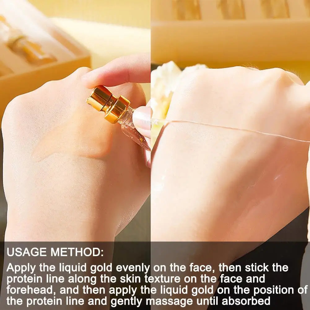 Korea 24k Care Serum Active Collagen Silk Care Lifting Firming Set Hyaluronan Silk Line Moisturizing Essence Firming Skin Care