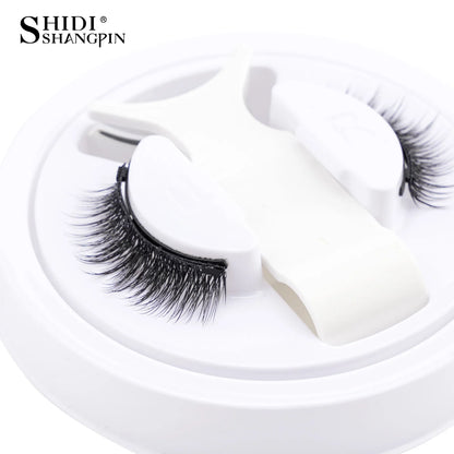 1 Pair Magnetic Eyelashes Set Reusable Easy to use Eyelash Extension Tools Natural Curler False Eyelashes With Magnetic Tweezers