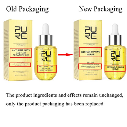 PURC Hair Growth Serum for Men Women Ginger Hair Regrowth Thicken Thinning Hair Loss Treatment Hair Care