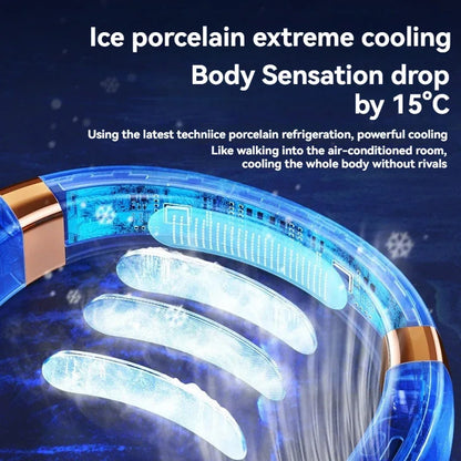 2024 New Outdoor Portable Neck Fan USB Handheld Silent Multi-function Bladeless Mini Electric Hanging Neck Fan