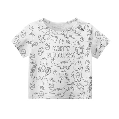 Children's Pajama Party DIY Graffiti Simple Drawing Home Clothes Colorable Two Piece Pajama Set Kids DIY Coloring Clothing