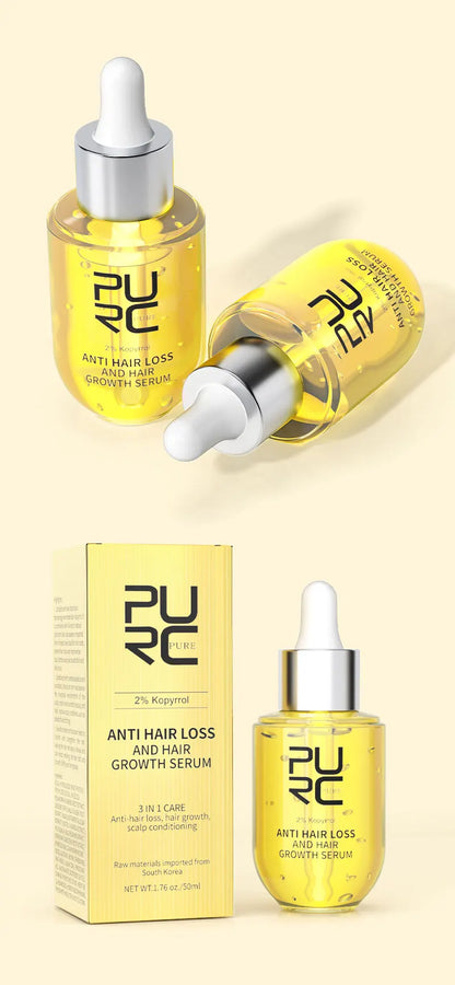 PURC Hair Growth Serum for Men Women Ginger Hair Regrowth Thicken Thinning Hair Loss Treatment Hair Care
