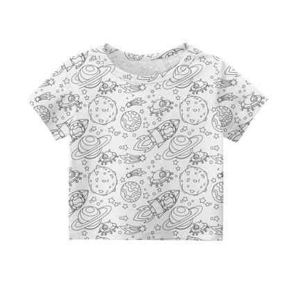 Children's Pajama Party DIY Graffiti Simple Drawing Home Clothes Colorable Two Piece Pajama Set Kids DIY Coloring Clothing