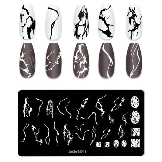 Stainless Steel Nail Stamping Plates Marble Lines Snowflakes Image Stamp Template Nails Printing Tool Nail Art Decoration Nail Decals Tools