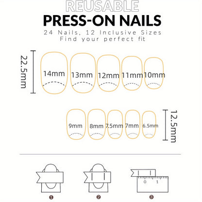 24pcs Glossy Medium Oval Fake Nails, Nude Pinkish Gradient Press On Nails With Glitter French Tip Design, Minimalist Style False Nails For Women Girls Daily Party Wear
