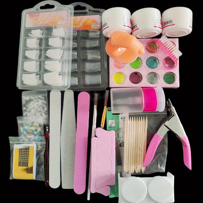23 In 1 Acrylic Nail Kit For Beginners 12 Color Glitter Acrylic Powder White Clear Pinkish Acrylic Powder Nails Extension Nails Kit Acrylic Set Manicure Tools Acrylic Supplies For Women
